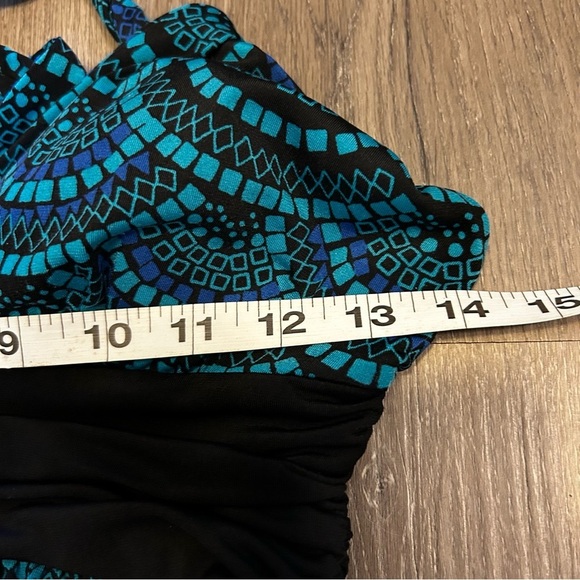 Y2K Candies Blue and Black Patterned Jeweled Mini Racerback Club Summer Dress - Picture 7 of 7